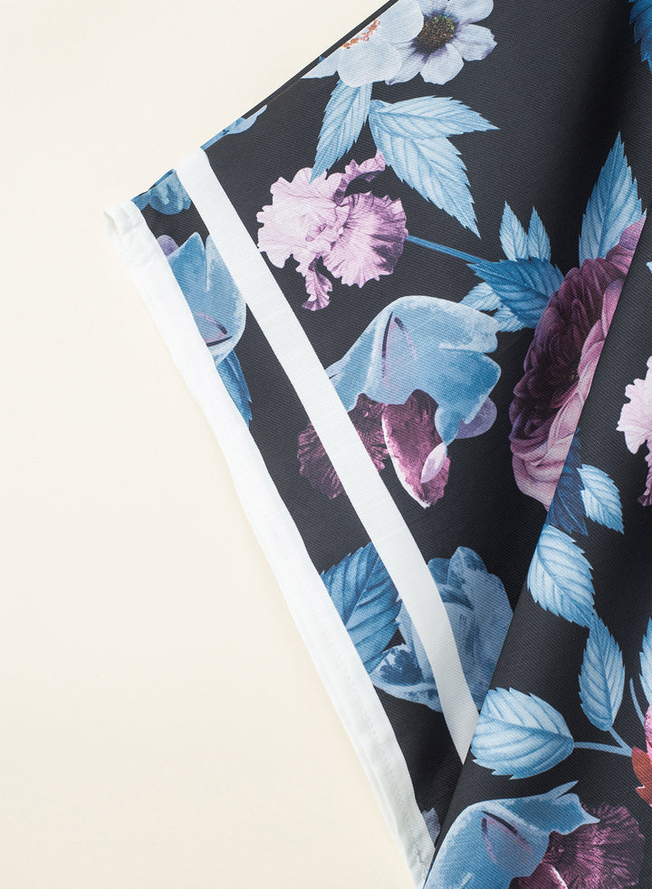LC85453-102, Black Dokotoo Womens 2024 Fashion Print Kimono Tassel Casual Cardigan Loose Cover up
